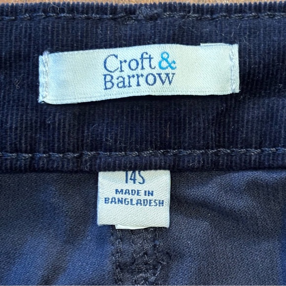 NWT Croft & Barrow Navy Blue Corduroy Pants Mid Rise Straight Leg Size 14 Short - Picture 5 of 7